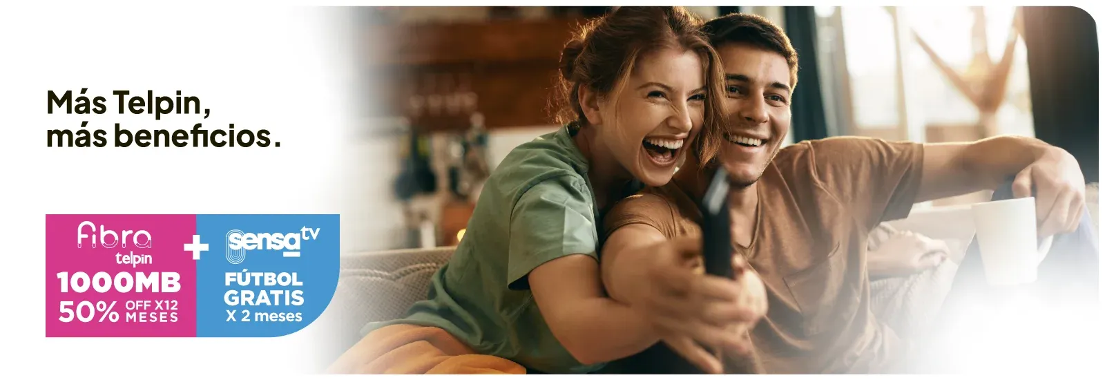 Más Telpin, más beneficios — Fibra Telpin 1000MB con 50% OFF y Sensa TV Fútbol gratis por 2 meses